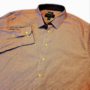 Pronto Uomo Modern Fit‎ Men's Burgundy & White Dress Shirt Size XL